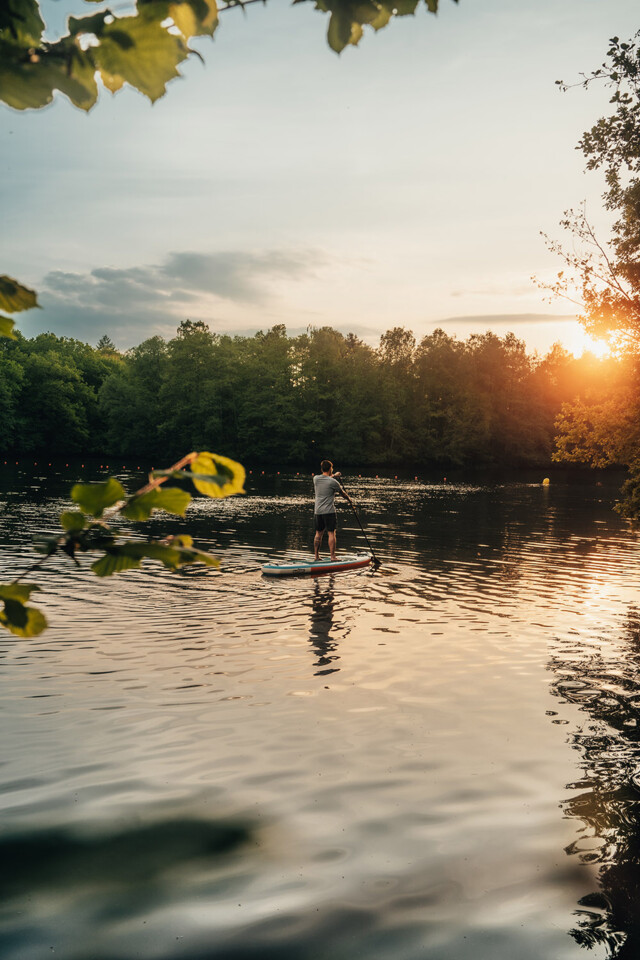 Sonnenuntergang auf dem Losheimer Stausee